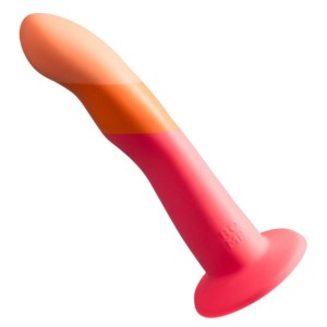ROMP - DIZI DILDO DE SILICONE COM VENTOSA TRICOLOR 18 CM